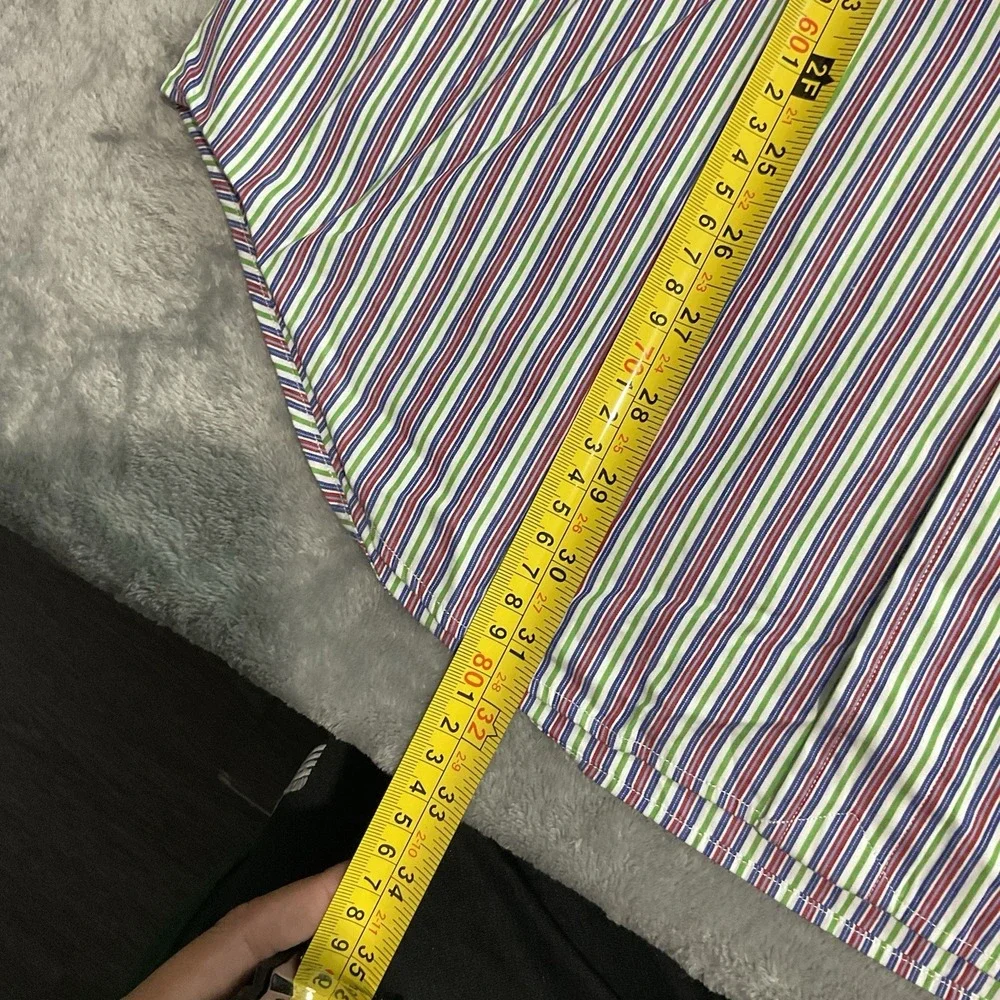 Vtg 90s Polo Ralph Lauren Curham Colorful Striped Dress Shirt Mens 15 1/2 32-33